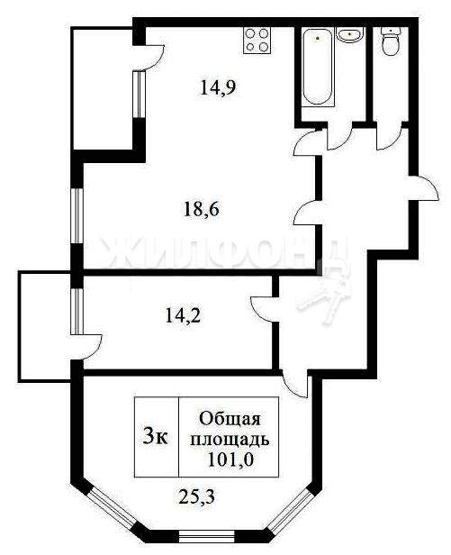 квартира г Новосибирск ул Бориса Богаткова 253/4 Золотая нива фото 11