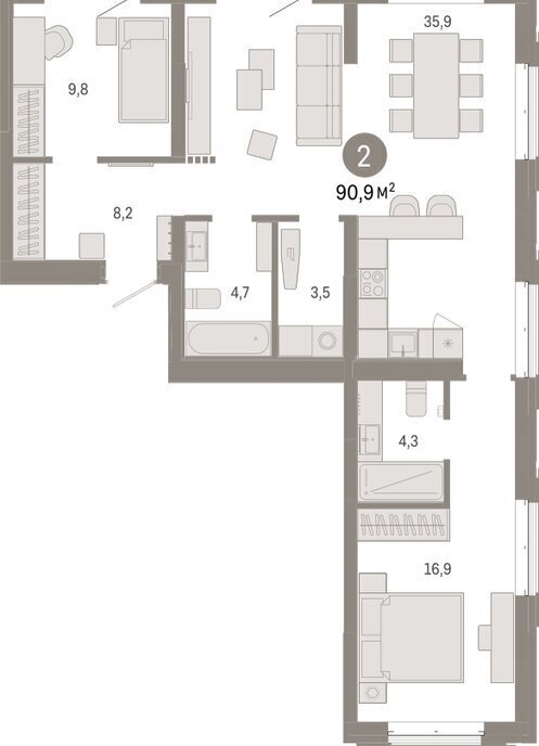 квартира г Тюмень жилой комплекс На Минской фото 2