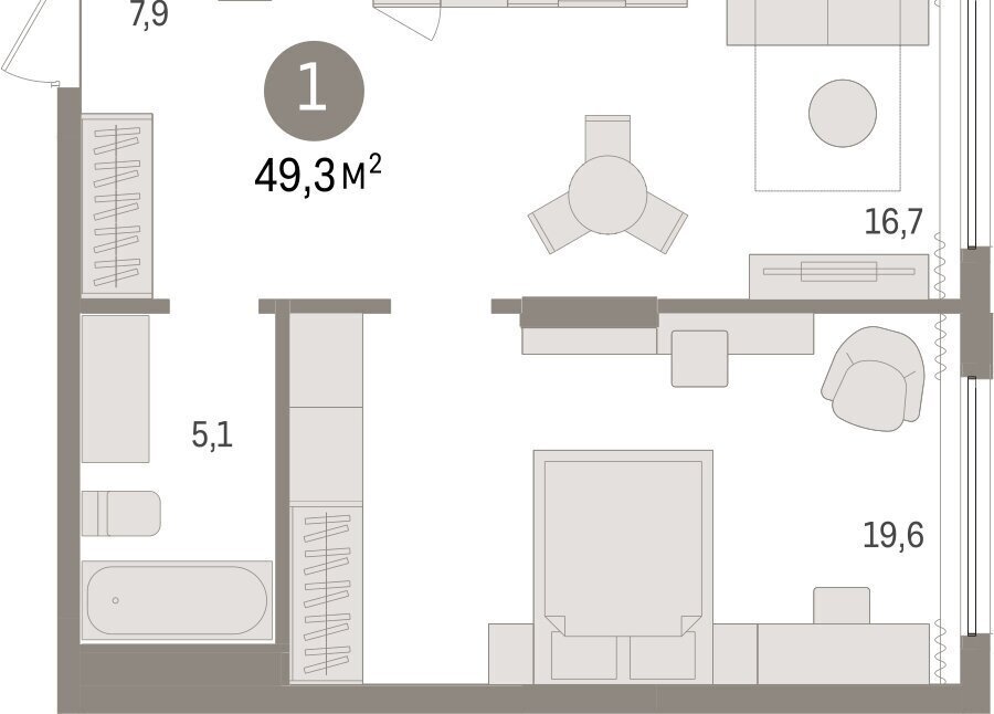 квартира г Омск Кварталы Драверта 3 фото 2