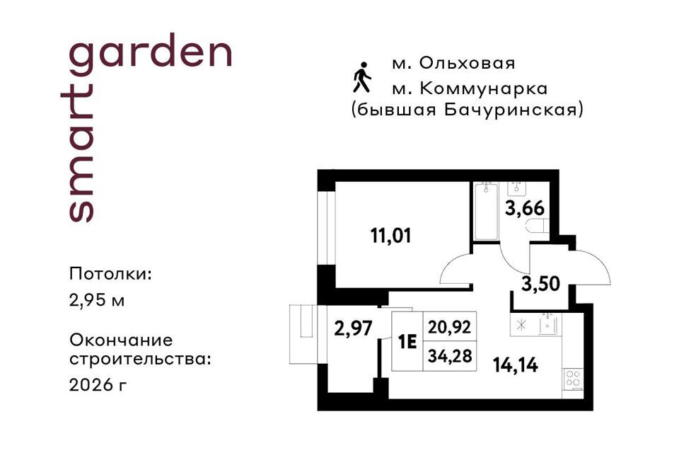 квартира г Москва п Сосенское п Газопровод Новомосковский административный округ, Жилой комплекс Smart Garden фото 1