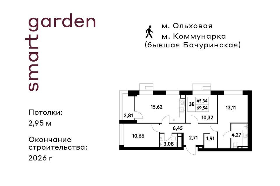 квартира г Москва п Сосенское п Газопровод Новомосковский административный округ, Жилой комплекс Smart Garden фото 1