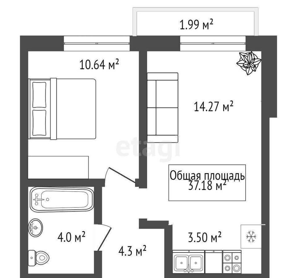 квартира г Новосибирск р-н Калининский ул Дунаевского 14/1 фото 20