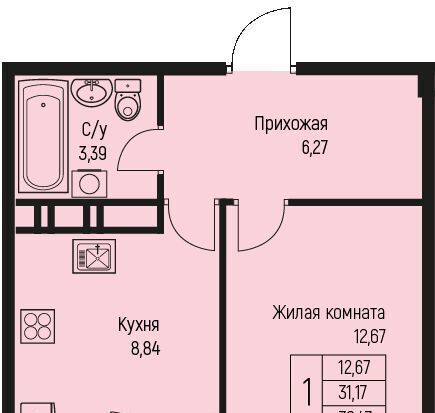 квартира р-н Тахтамукайский аул Новая Адыгея Старобжегокайское с/пос, аул, Ритм жилой комплекс фото 1