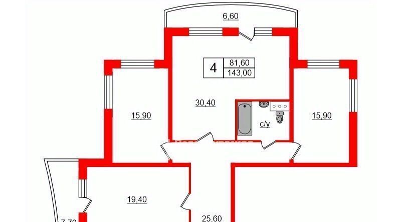 квартира г Санкт-Петербург метро Удельная пр-кт Энгельса 93 фото 2