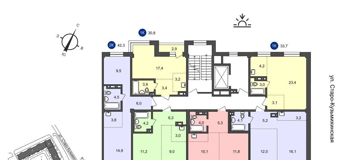 квартира г Иркутск р-н Свердловский Академгородок ЖК «Академик» фото 2