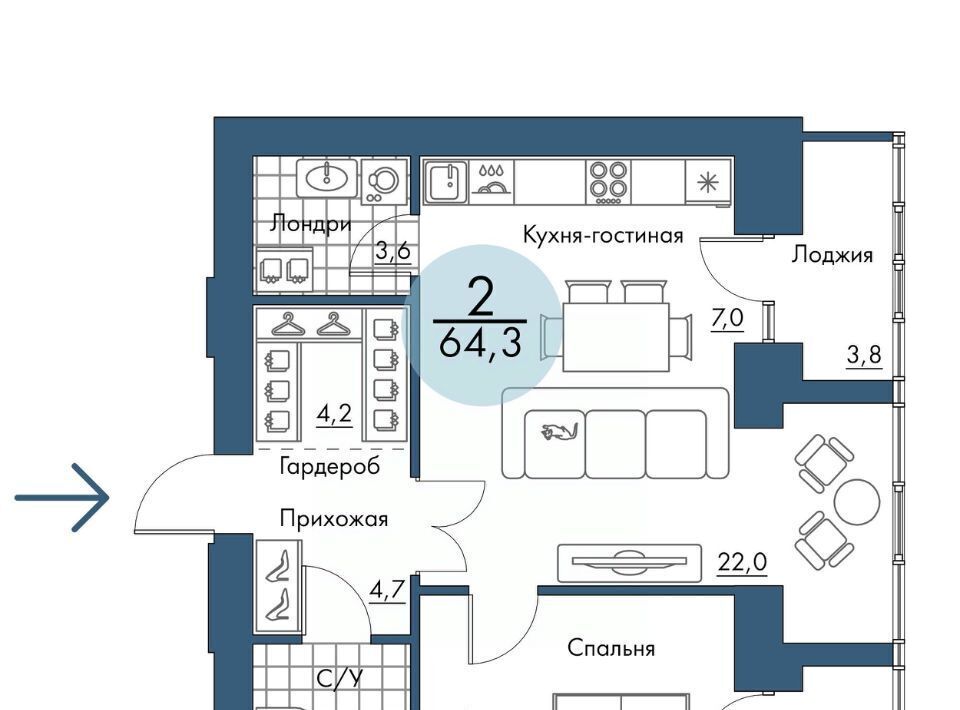 квартира г Красноярск р-н Свердловский Пашенный лофт-район «Портовый» Портовый жилой комплекс фото 1