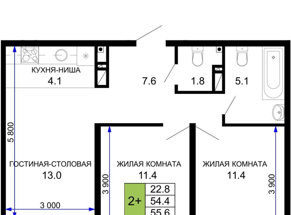 квартира г Краснодар р-н Прикубанский ЖК «Дыхание» фото 1