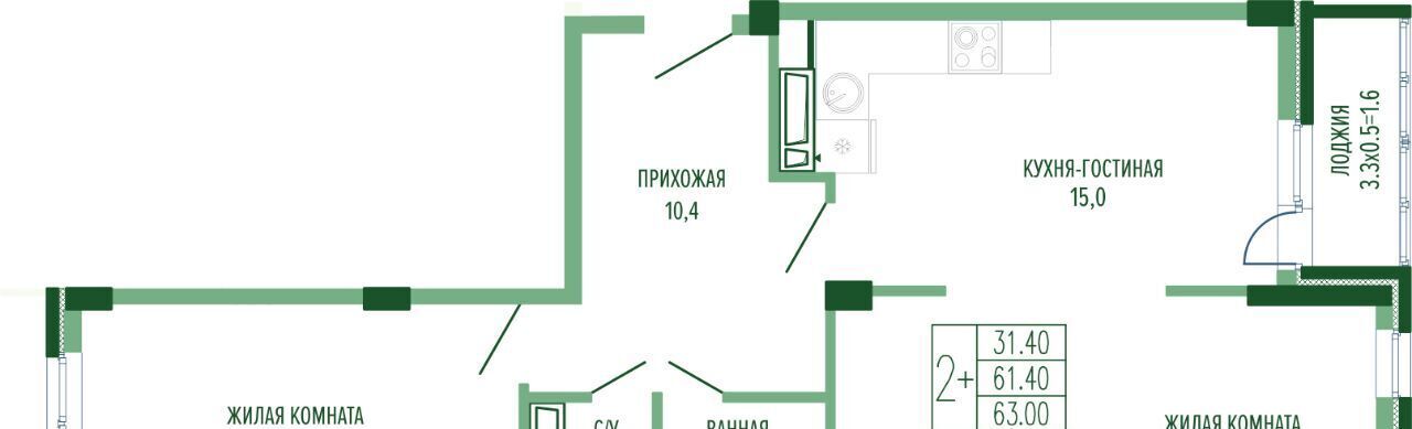 квартира г Краснодар р-н Прикубанский Фестивальный фото 1