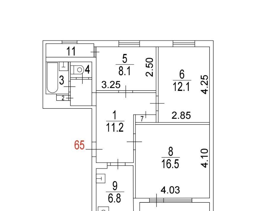 квартира г Астрахань р-н Советский ул Краснодарская 43к/3 фото 12