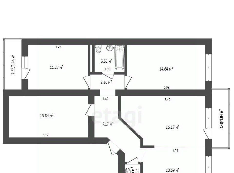 квартира г Хабаровск р-н Железнодорожный ул Карла Маркса 144/2в фото 22