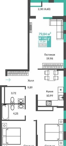 квартира с Чистенькое стр. 1, Симферополь фото