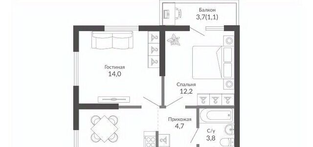 квартира р-н Центральный ЖК Облака 2 фото