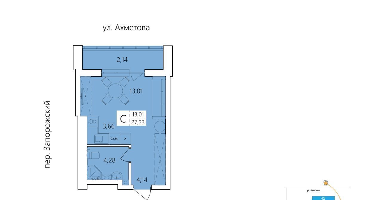 квартира г Уфа р-н Ленинский ул Пожарского 243 ЖК Волна. фото 1