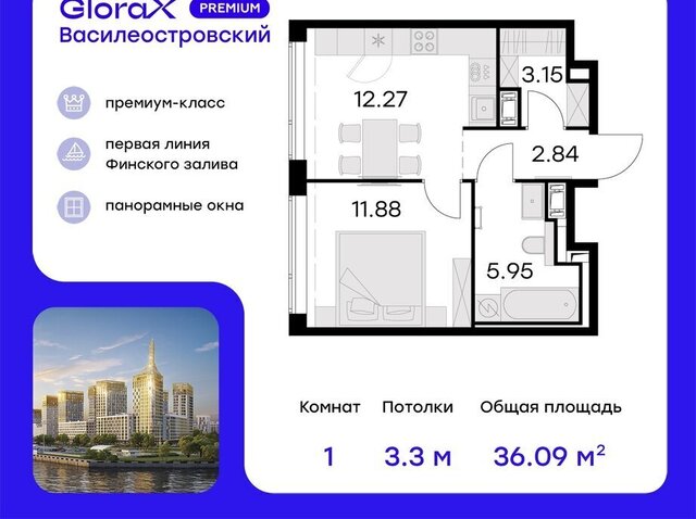 метро Приморская ул Челюскина 10 ЖК «GloraX Premium Василеостровский» Морской округ фото