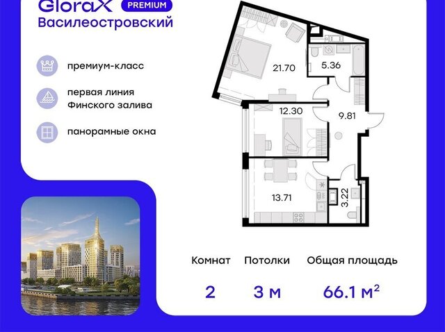 метро Приморская ул Челюскина 10 ЖК «GloraX Premium Василеостровский» Морской округ фото