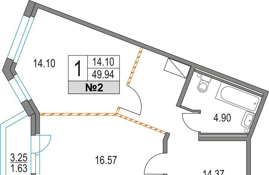 квартира г Санкт-Петербург метро Пионерская пр-кт Коломяжский 13к/3 округ Комендантский аэродром фото 1