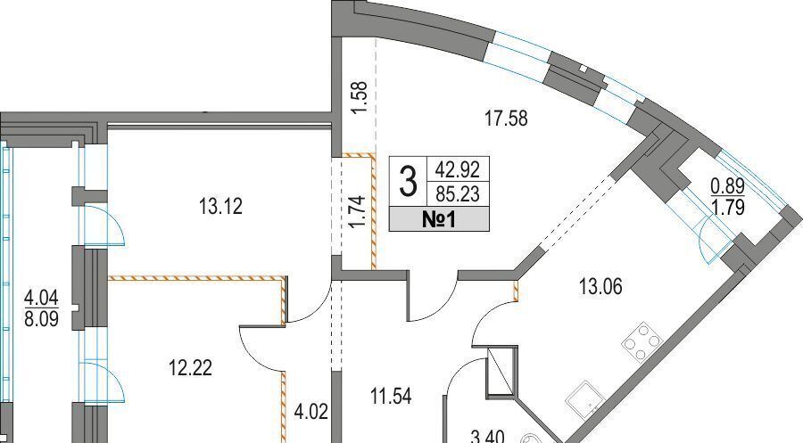 квартира г Санкт-Петербург метро Пионерская пр-кт Коломяжский 13к/2 округ Комендантский аэродром фото 1