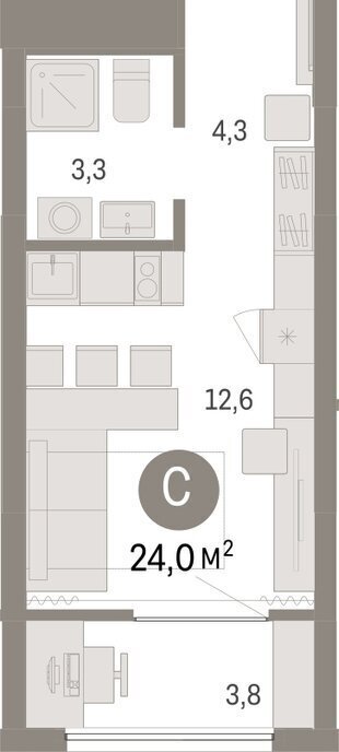 квартира г Омск Кварталы Драверта 3 Кировский АО фото 2