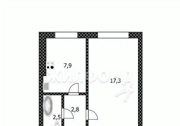 квартира г Барнаул р-н Железнодорожный ул Молодежная 58к/1 фото 19