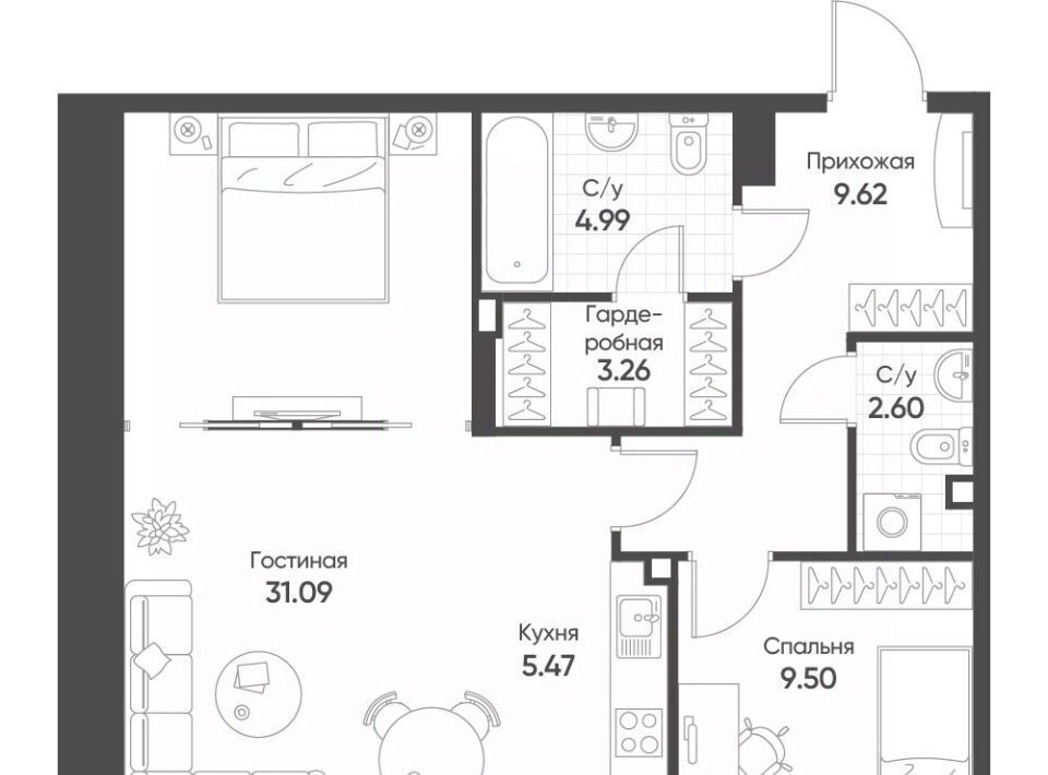 квартира г Казань Козья слобода ул Гаврилова 5бк/1 фото 1