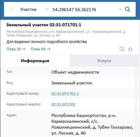 земля р-н Кармаскалинский д Тубяк-Тазларово ул Лесная 46 Новокиешкинский сельсовет фото 2