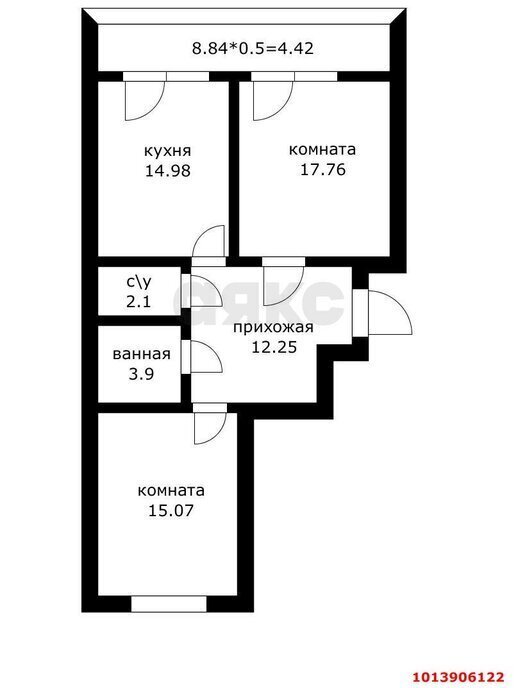 квартира г Краснодар р-н Западный Фестивальный б-р Дальний 11к/2 ЖК на ул. Дальняя фото 17