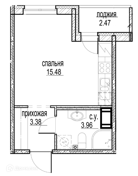 квартира г Кудрово Северное Кудрово пр-кт Строителей 5/1 ЖК iD Kudrovo Заневское городское поселение фото 6