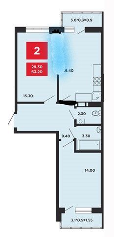 квартира г Краснодар р-н Прикубанский ул Конгрессная 19/1 2 Краснодар городской округ фото 2