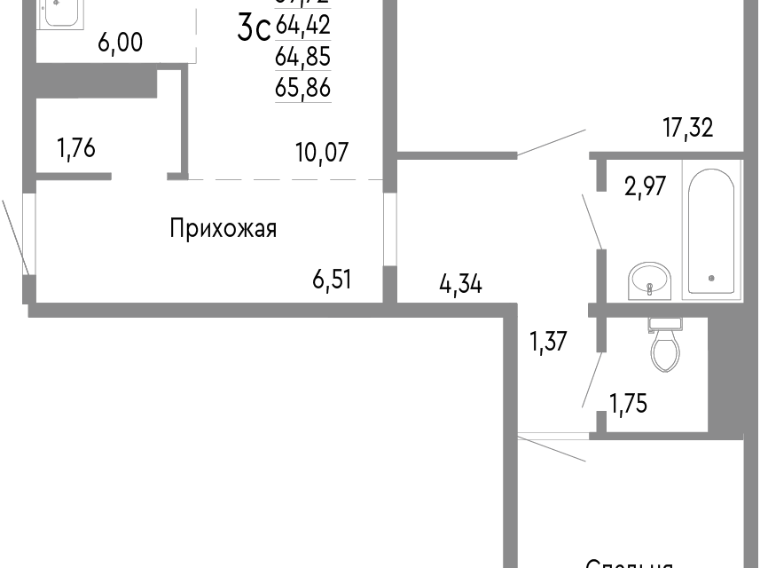 квартира г Челябинск р-н Советский Челябинский городской округ фото 1