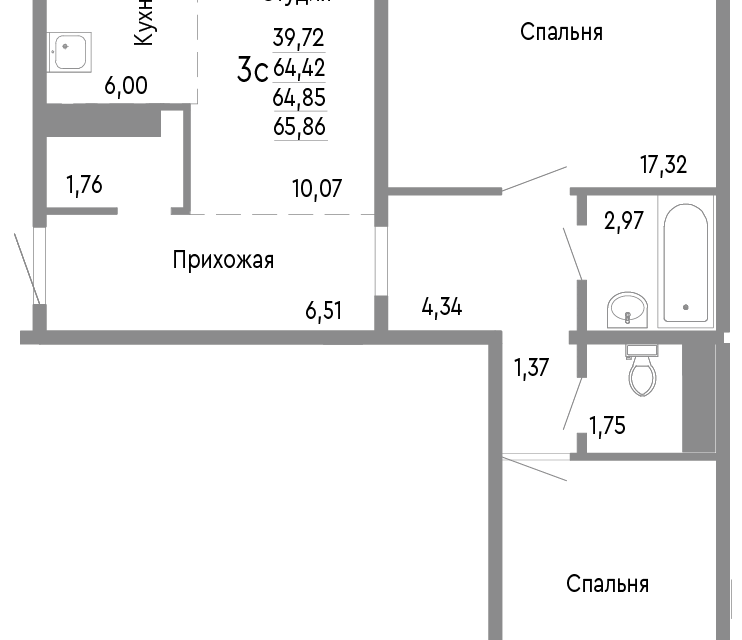 квартира г Челябинск р-н Советский Челябинский городской округ фото 1