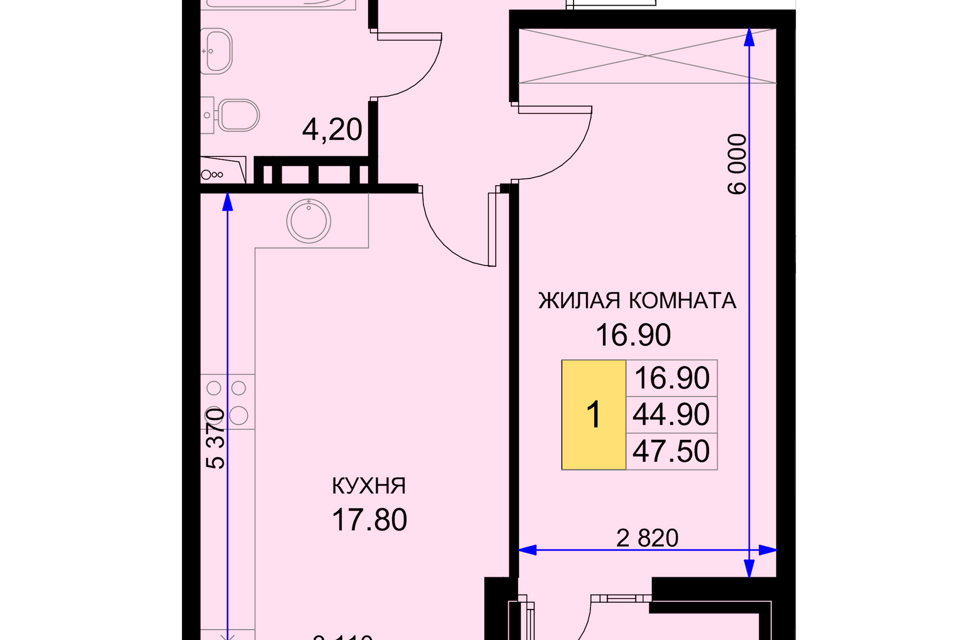 квартира р-н Динской п Южный ул Казачья 4/1 Южно-Кубанское сельское поселение фото 1