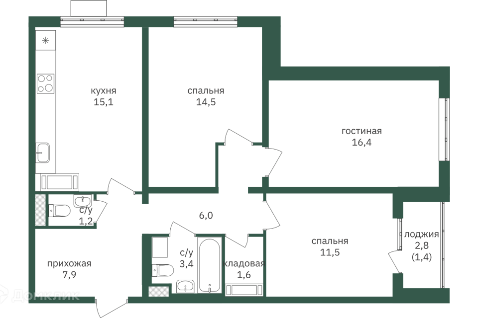 квартира г Москва ш Варшавское 170е/8 Южный административный округ фото 1