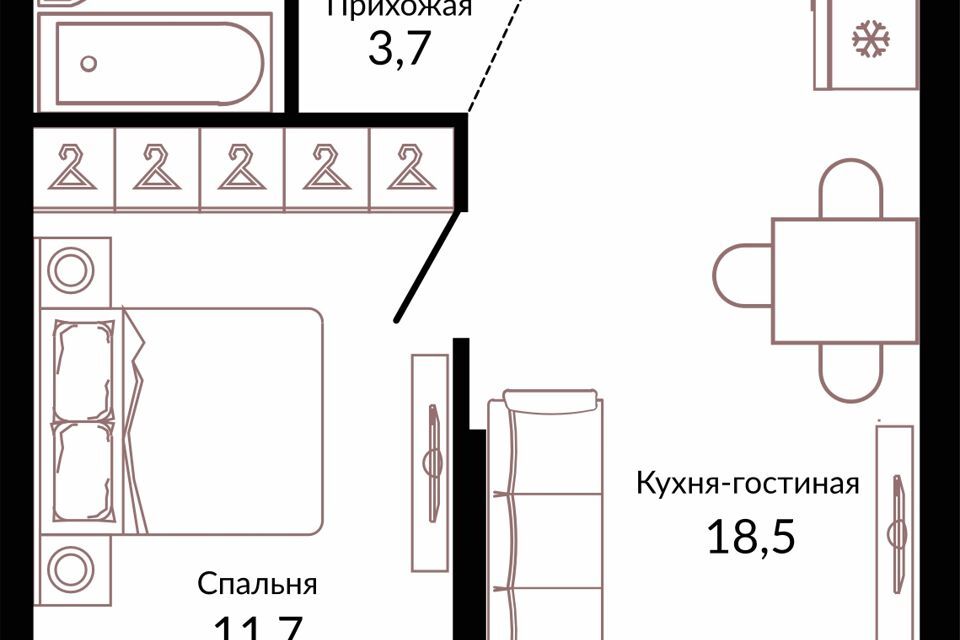 квартира г Краснодар р-н Прикубанский Краснодар городской округ, Жилой комплекс Отражение фото 1