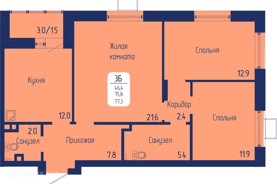 квартира г Красноярск р-н Октябрьский пр-кт Свободный 66л Красноярск городской округ фото 1