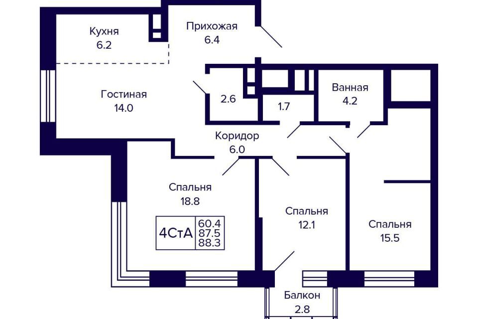 квартира г Новосибирск р-н Октябрьский ул Грибоедова 1 Новосибирск городской округ фото 1