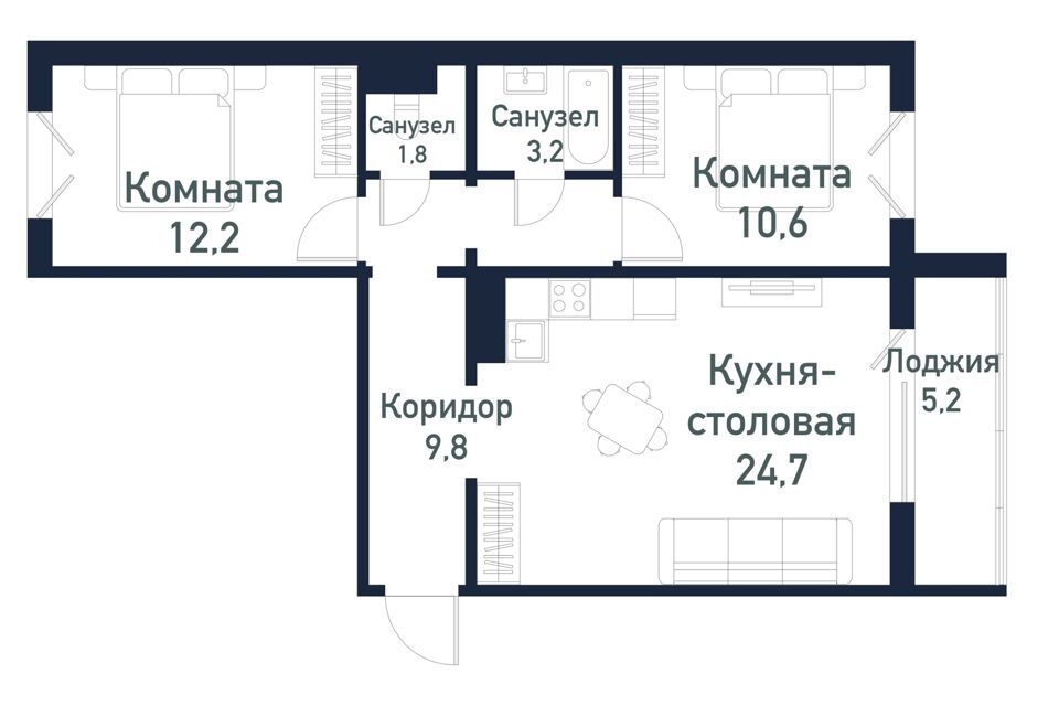 квартира р-н Сосновский п Пригородный жилой комплекс Парковый Премиум фото 1