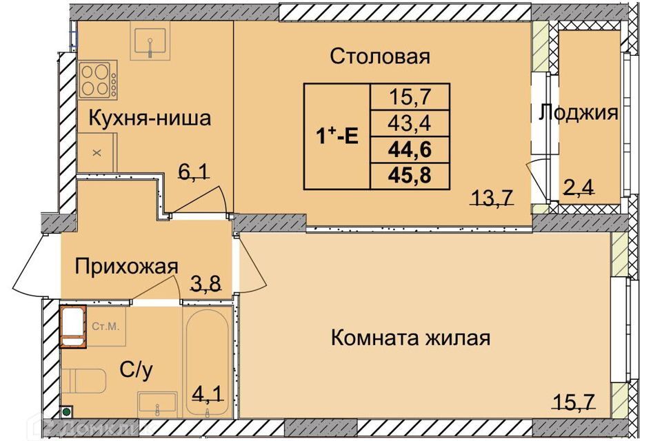 квартира г Нижний Новгород р-н Советский Нижний Новгород городской округ, Оранжерейная 1-я, 14а фото 1