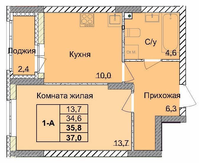 квартира г Нижний Новгород р-н Советский Нижний Новгород городской округ, Оранжерейная 1-я, 14а фото 1