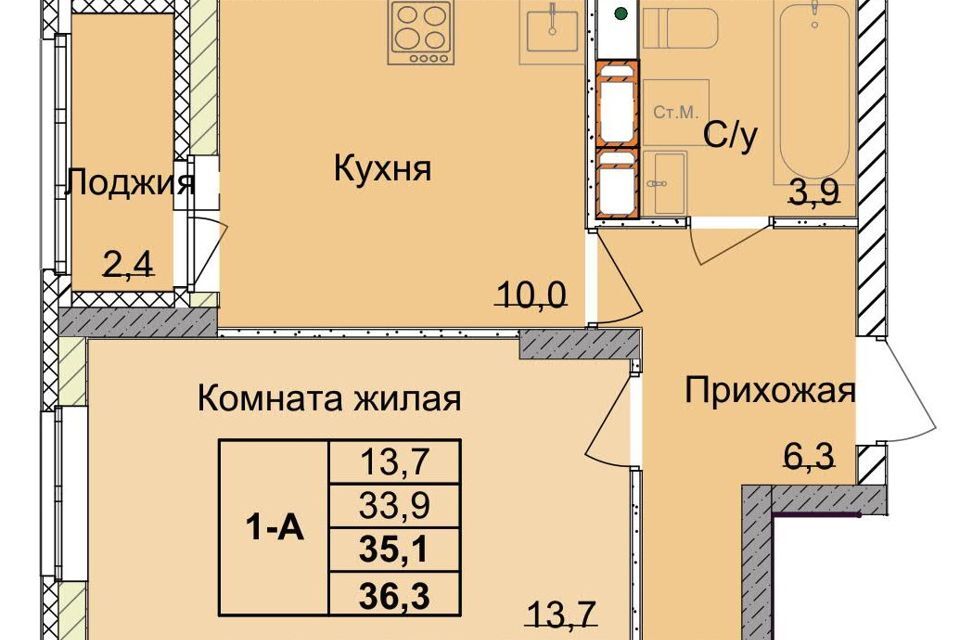 квартира г Нижний Новгород р-н Советский Нижний Новгород городской округ, Оранжерейная 1-я, 14а фото 1