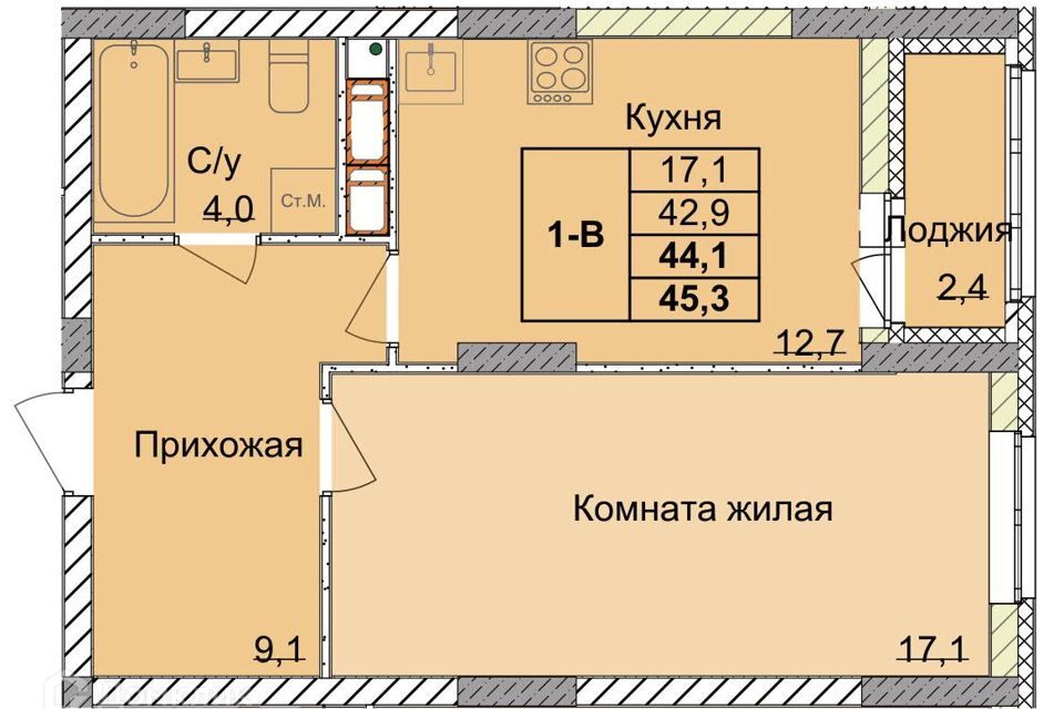 квартира г Нижний Новгород р-н Советский Нижний Новгород городской округ, Оранжерейная 1-я, 14а фото 1