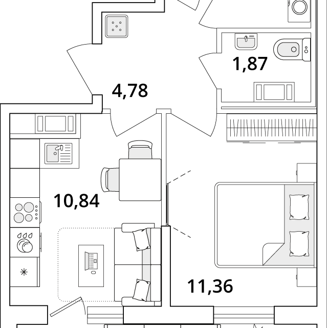 квартира г Санкт-Петербург ул Кубинская 82/2 Московский фото 1