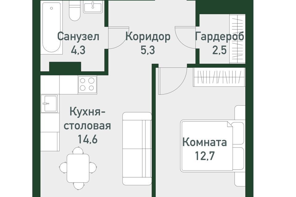 квартира р-н Сосновский п Западный Спортивная улица, 22 фото 1