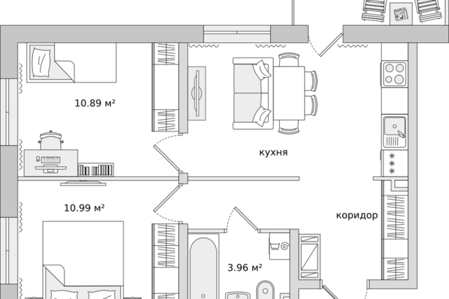 квартира п Бугры ул Тихая 7/4 фото