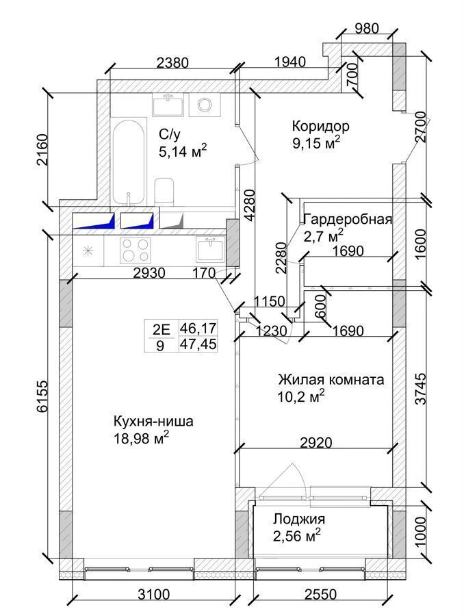 квартира г Кемерово р-н Заводский 15-й микрорайон ЖК 7 Высот д. 9 фото 3