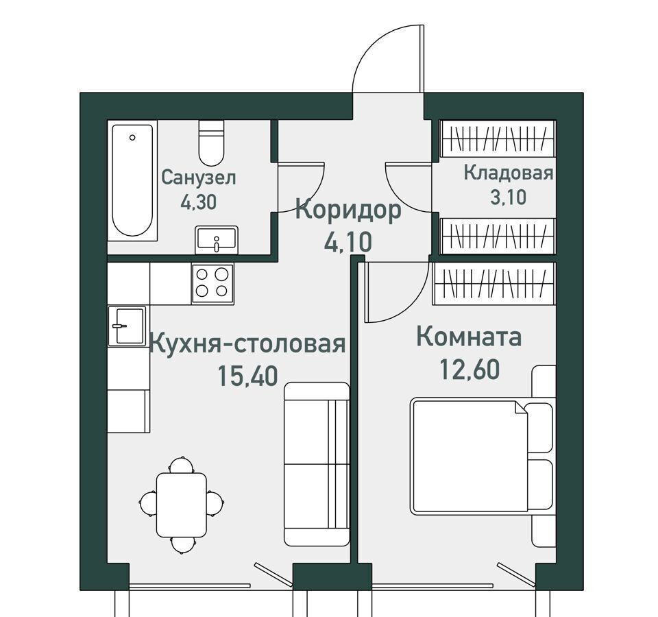 квартира г Челябинск Западный стр. 10. 1 фото 1