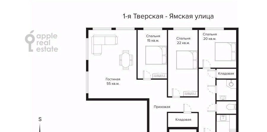 квартира г Москва метро Белорусская ул 1-я Тверская-Ямская 28 муниципальный округ Тверской фото 2