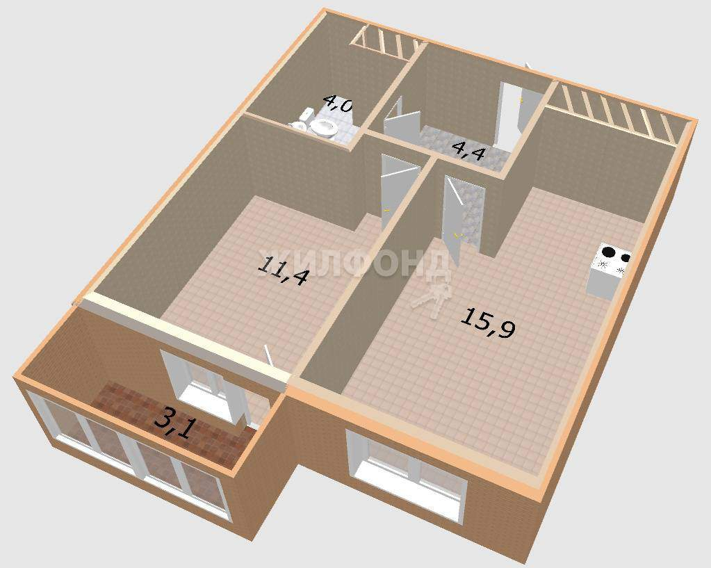 квартира г Краснодар р-н Прикубанский ул Домбайская 55к/5 фото 20