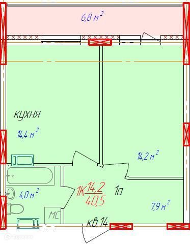 квартира г Бор ул Луначарского 216/1 Бор городской округ фото 1