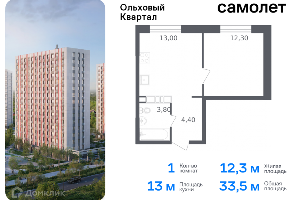 квартира г Москва п Сосенское п Газопровод Новомосковский административный округ, жилой комплекс Ольховый Квартал фото 1