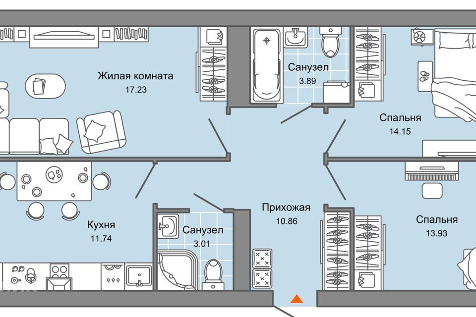 квартира г Ульяновск р-н Заволжский Новый Город м-н, городской округ Ульяновск фото 1